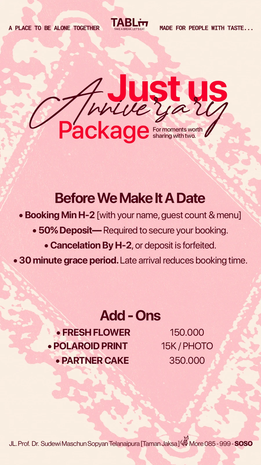 Just Us — booking guide