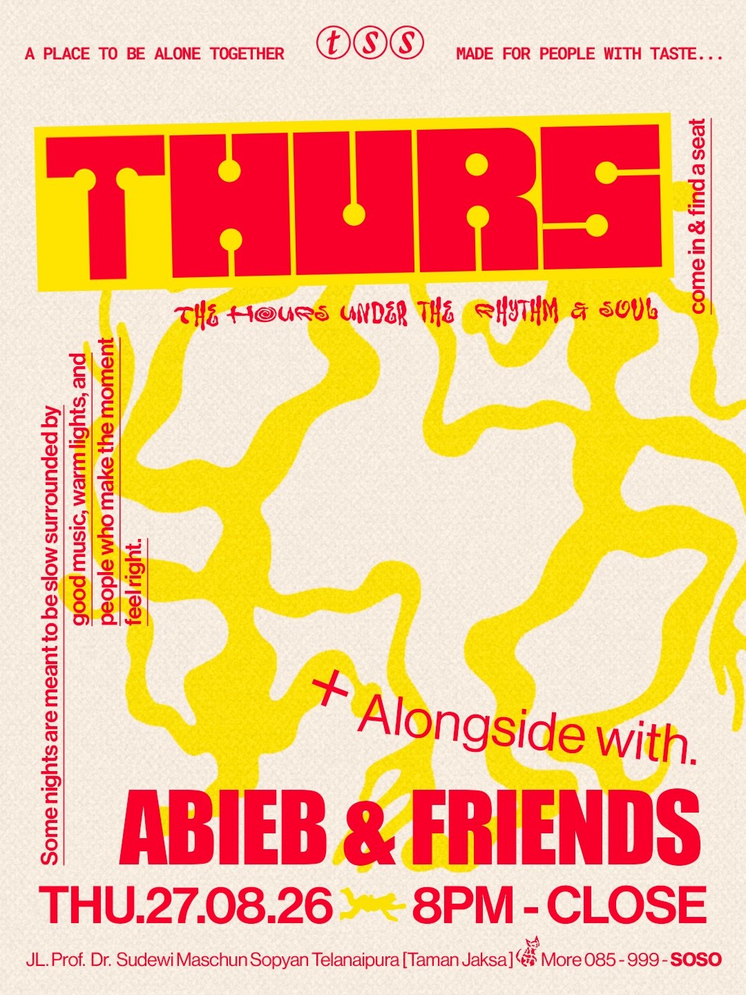 THURS The Hours Under Rhythm and Soul poster with Abieb and Friends