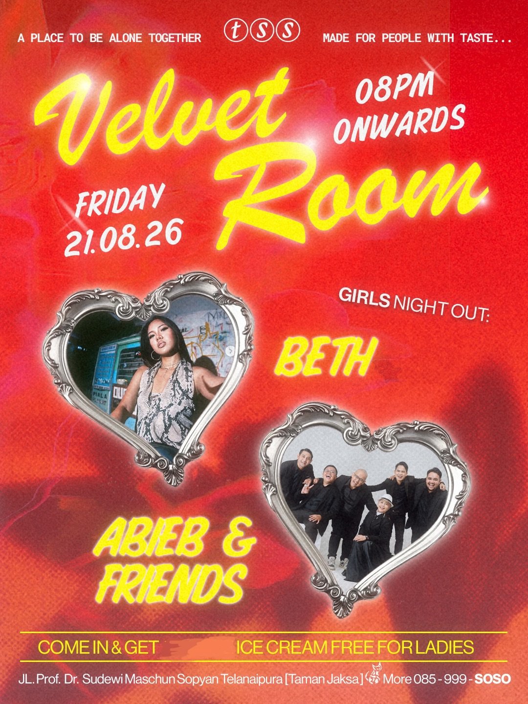 Velvet Room number one poster featuring Beth and Abieb and Friends