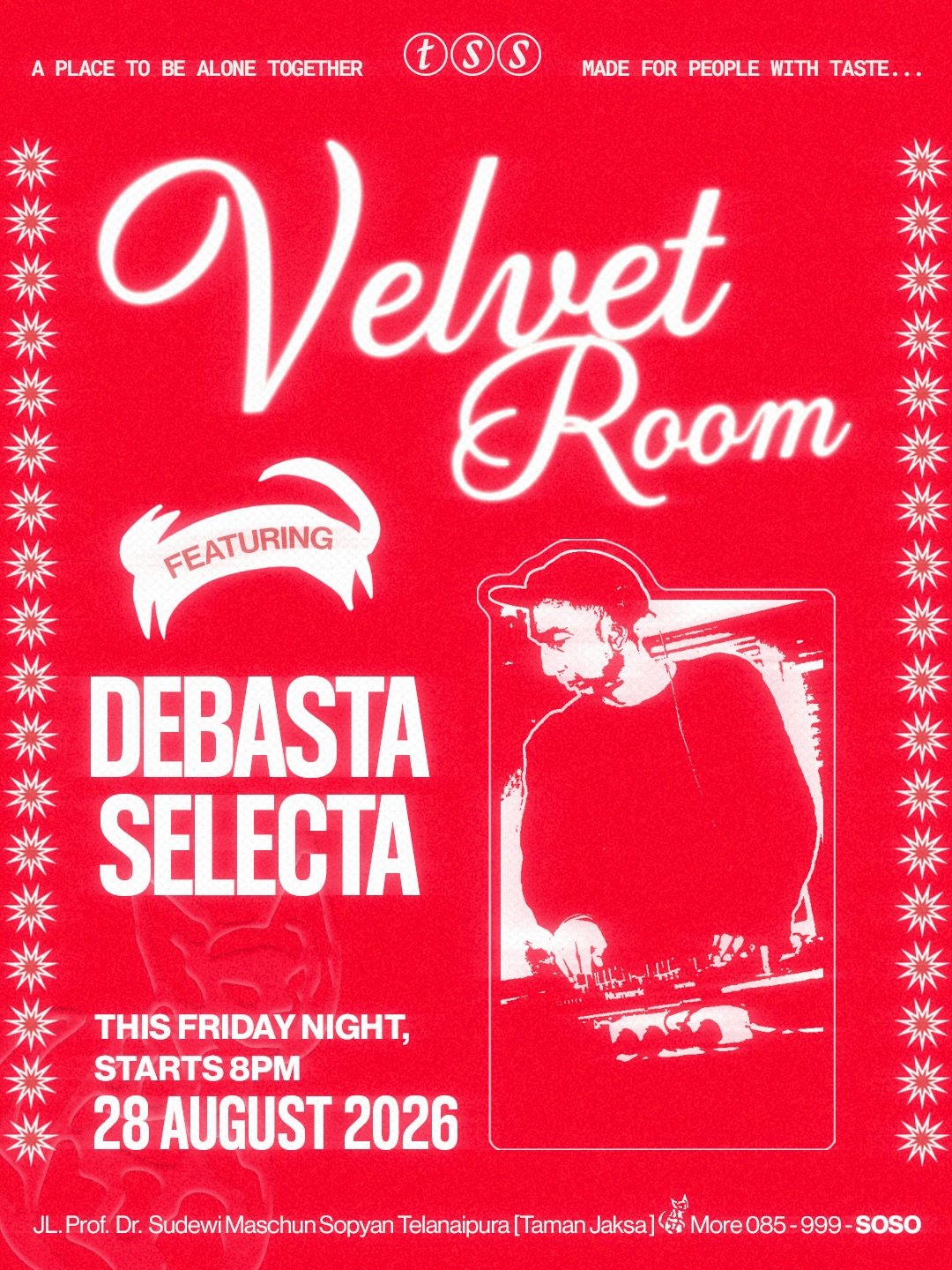 VELVET ROOM poster featuring DEBASTA SELECTA